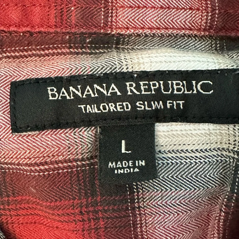 Banana Republic Red and Black Checkered Shirt